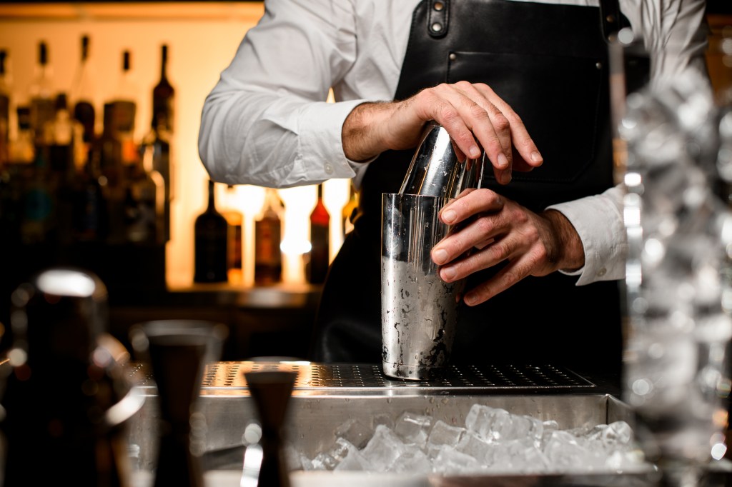 Bartender with cocktail shaker